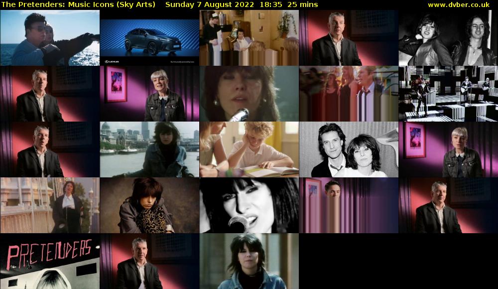 The Pretenders: Music Icons (Sky Arts) Sunday 7 August 2022 18:35 - 19:00