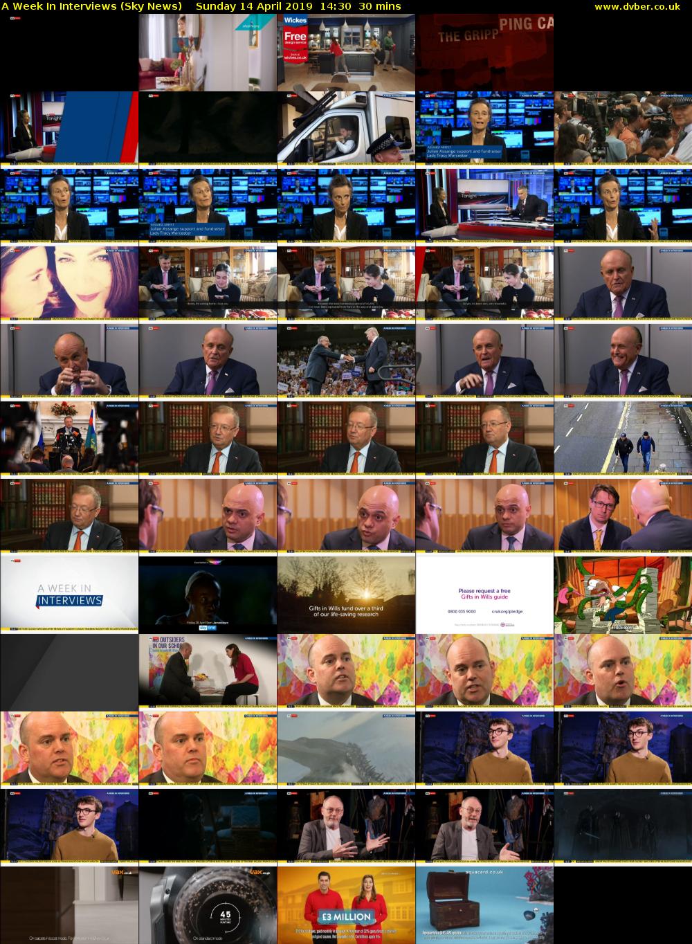 A Week In Interviews (Sky News) Sunday 14 April 2019 14:30 - 15:00