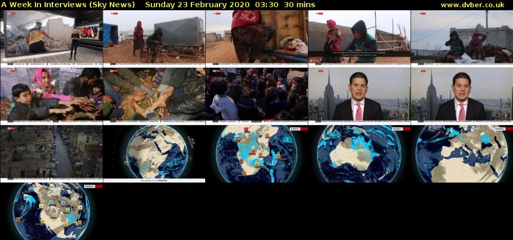 A Week In Interviews (Sky News) Sunday 23 February 2020 03:30 - 04:00