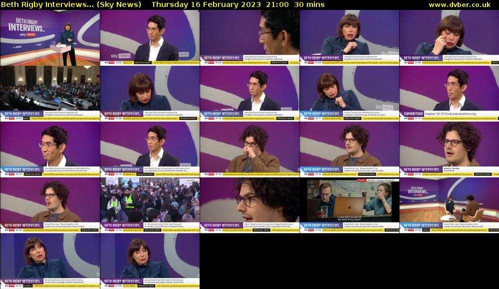 Beth Rigby Interviews... (Sky News) Thursday 16 February 2023 21:00 - 21:30