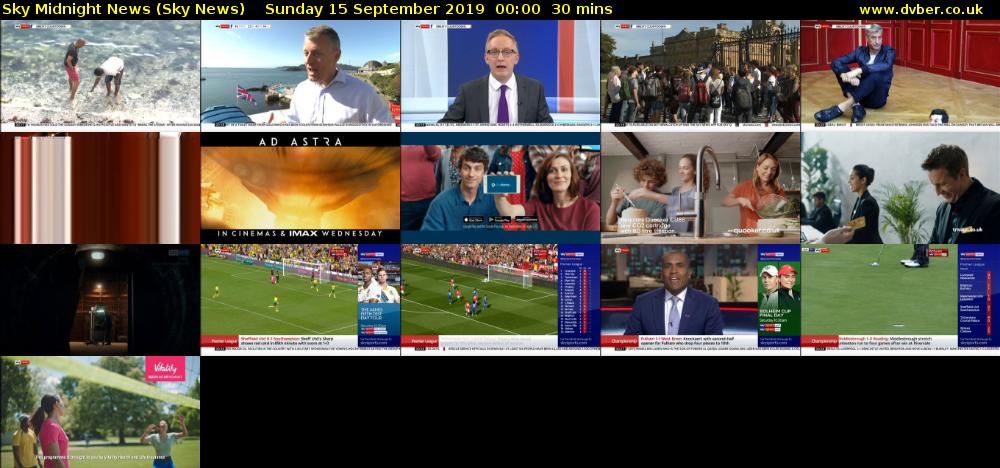 Sky Midnight News (Sky News) Sunday 15 September 2019 00:00 - 00:30