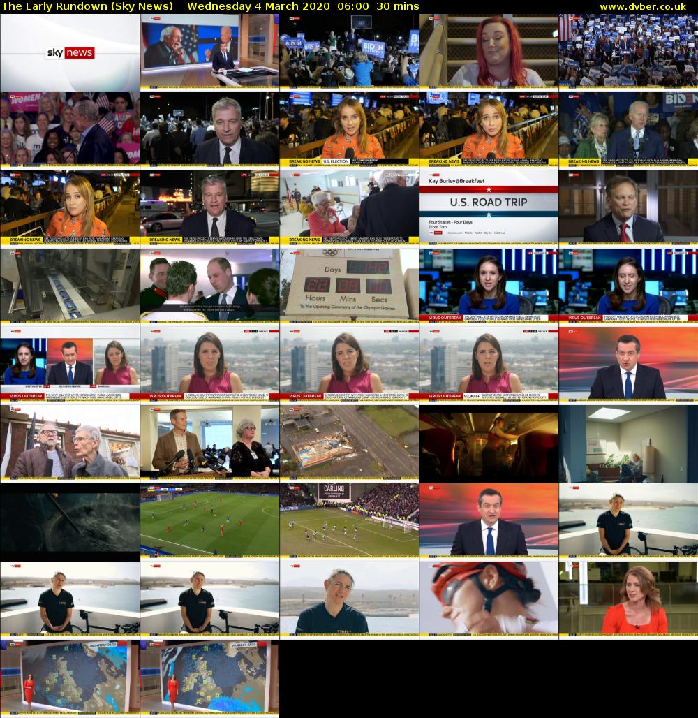 The Early Rundown (Sky News) Wednesday 4 March 2020 06:00 - 06:30