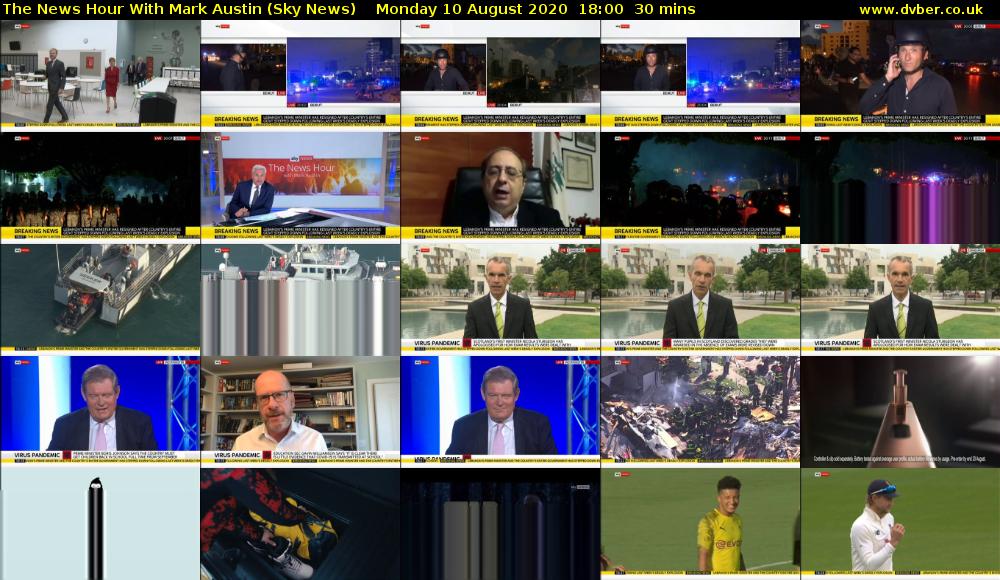 The News Hour With Mark Austin (Sky News) Monday 10 August 2020 18:00 - 18:30