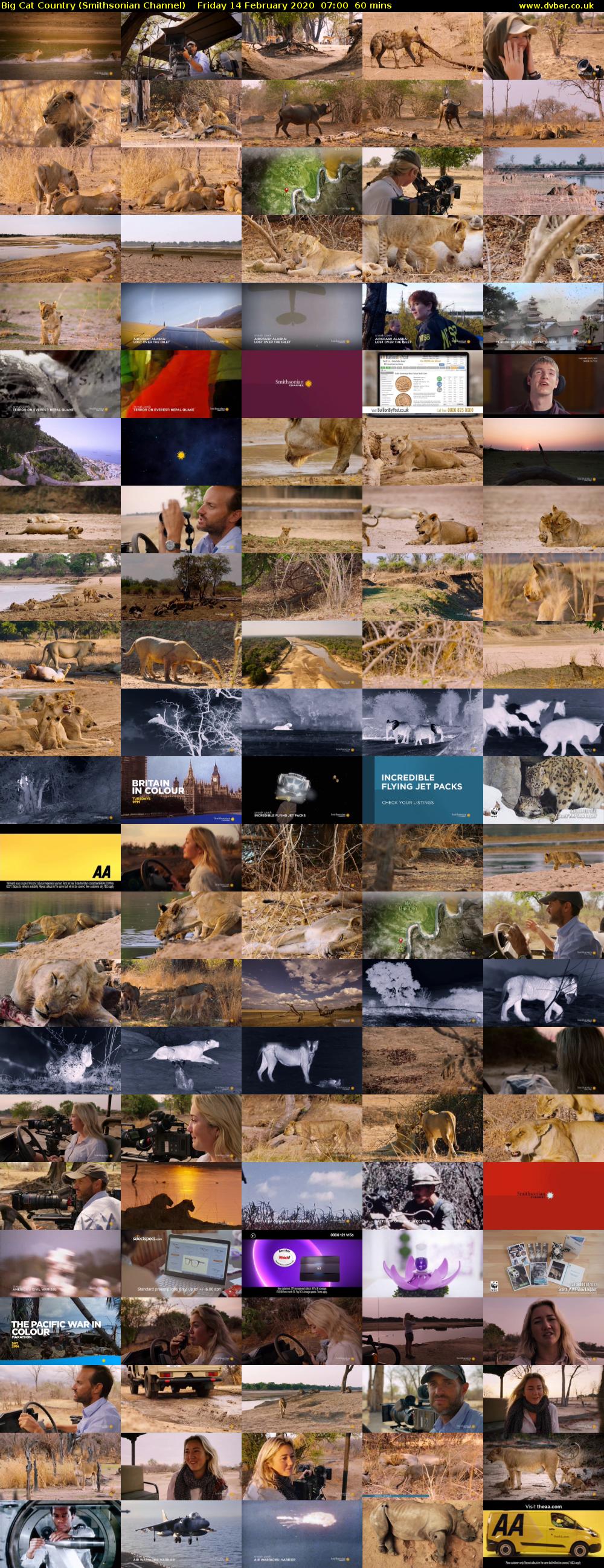Big Cat Country (Smithsonian Channel) Friday 14 February 2020 07:00 - 08:00