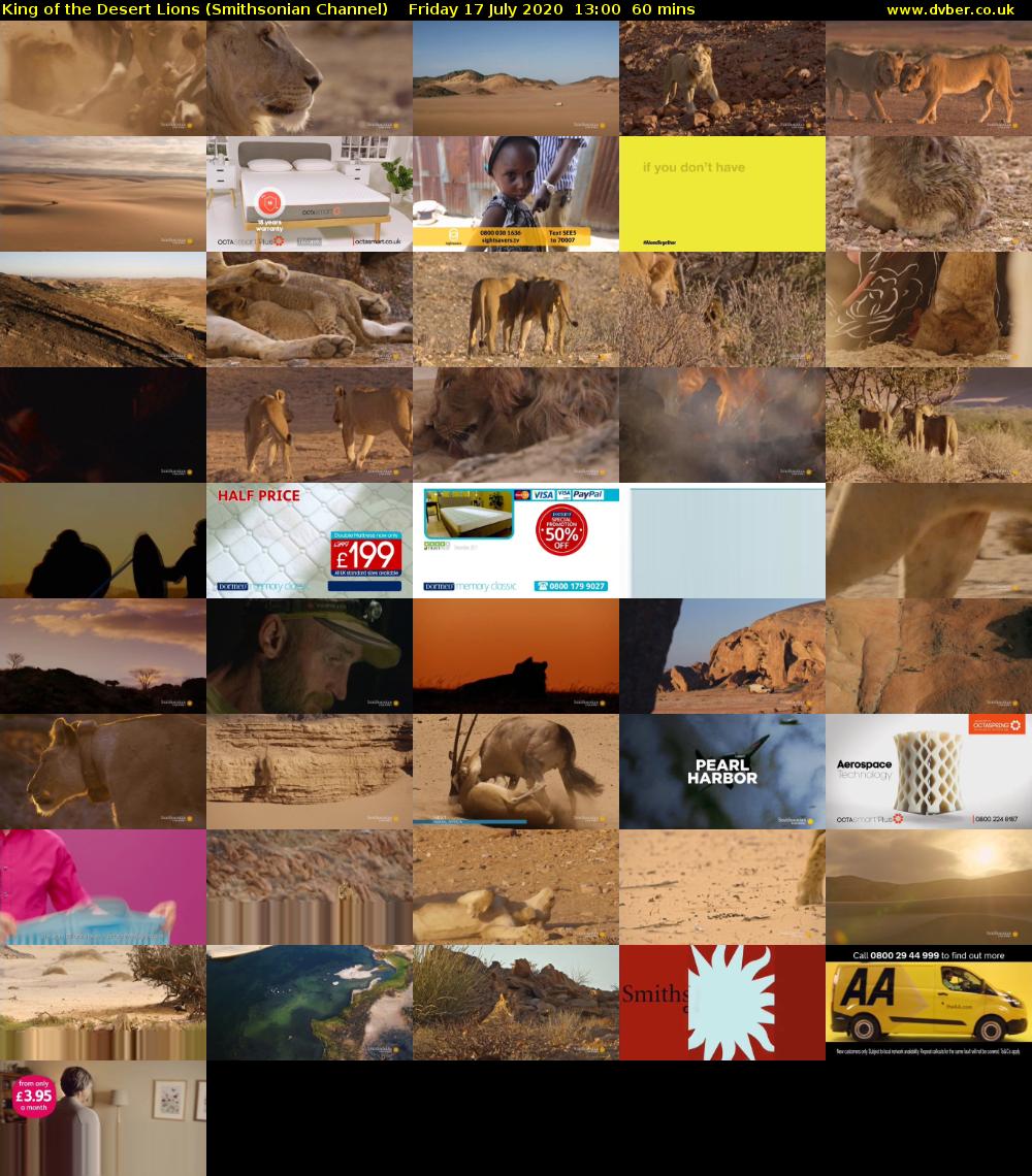 King of the Desert Lions (Smithsonian Channel) Friday 17 July 2020 13:00 - 14:00