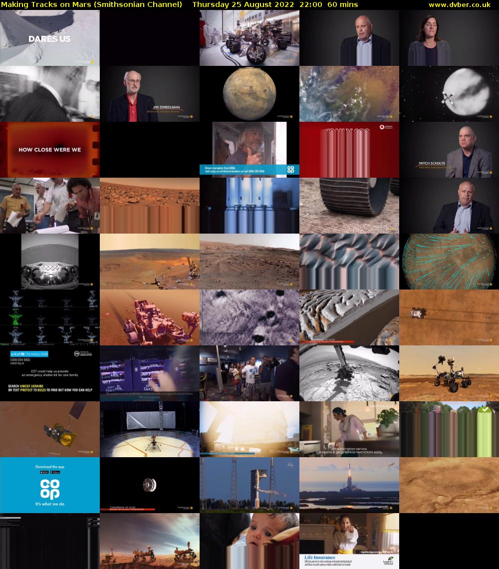 Making Tracks on Mars (Smithsonian Channel) Thursday 25 August 2022 22:00 - 23:00