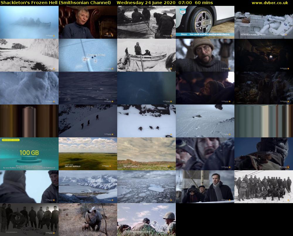 Shackleton's Frozen Hell (Smithsonian Channel) Wednesday 24 June 2020 07:00 - 08:00