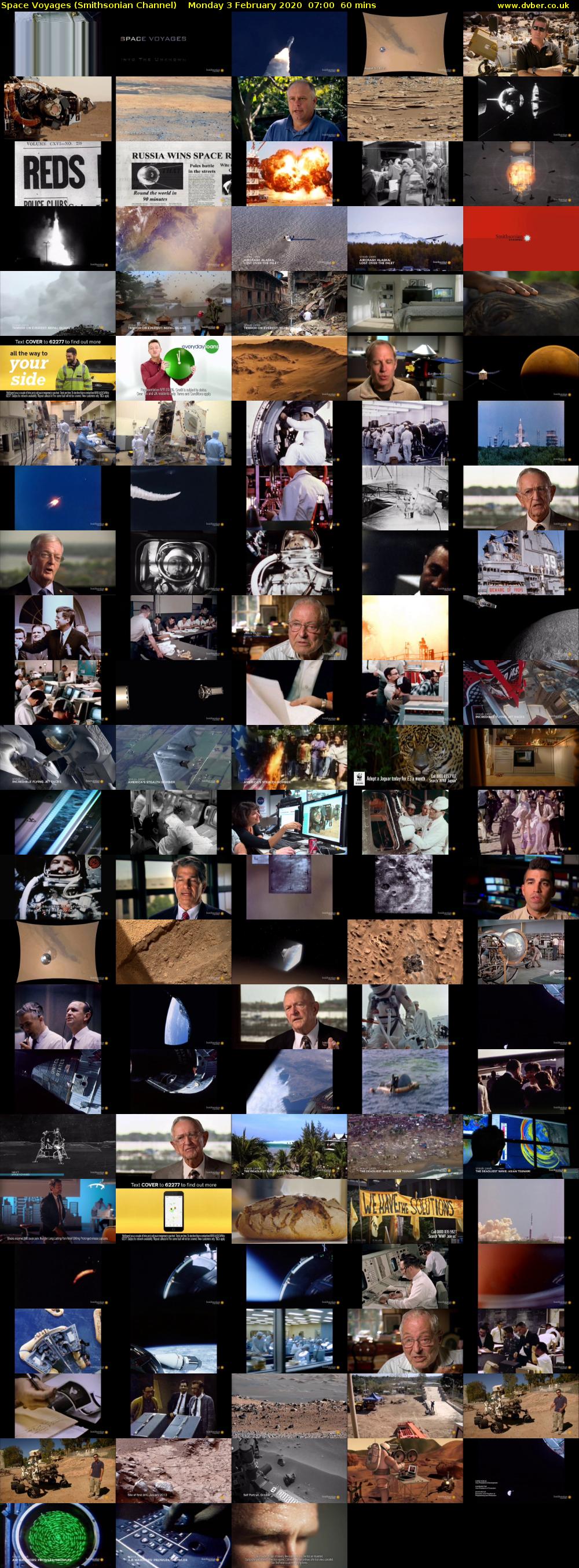 Space Voyages (Smithsonian Channel) Monday 3 February 2020 07:00 - 08:00