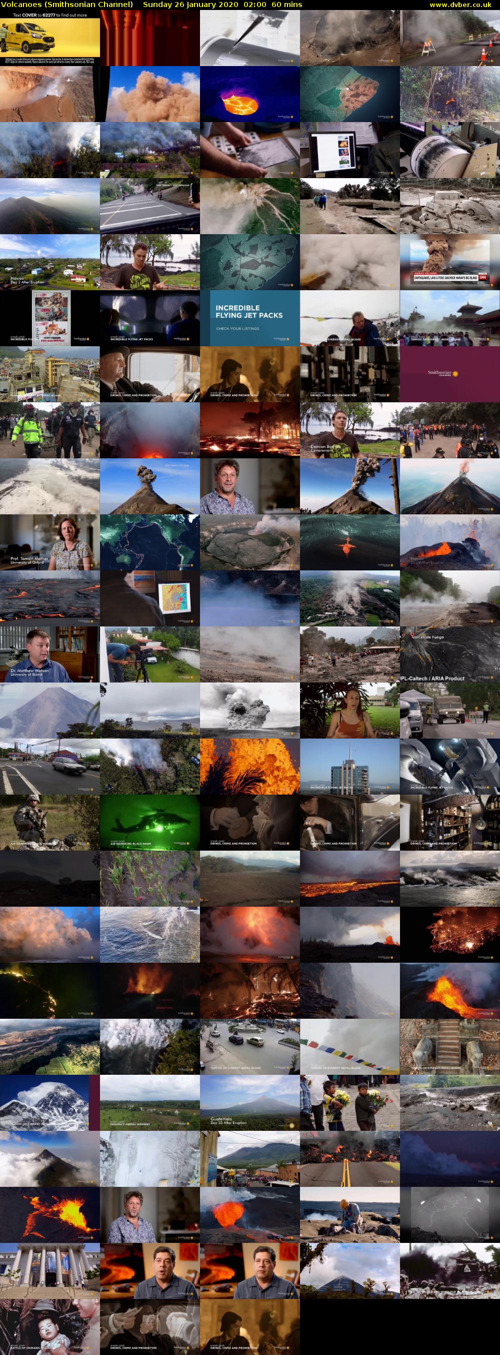 Volcanoes (Smithsonian Channel) Sunday 26 January 2020 02:00 - 03:00