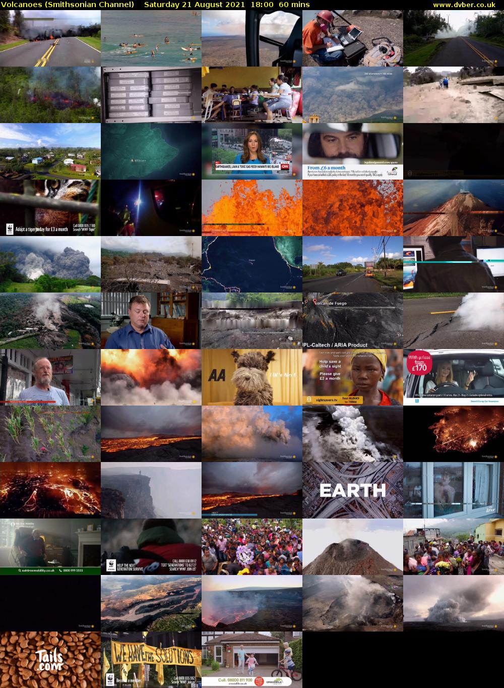 Volcanoes (Smithsonian Channel) Saturday 21 August 2021 19:00 - 20:00