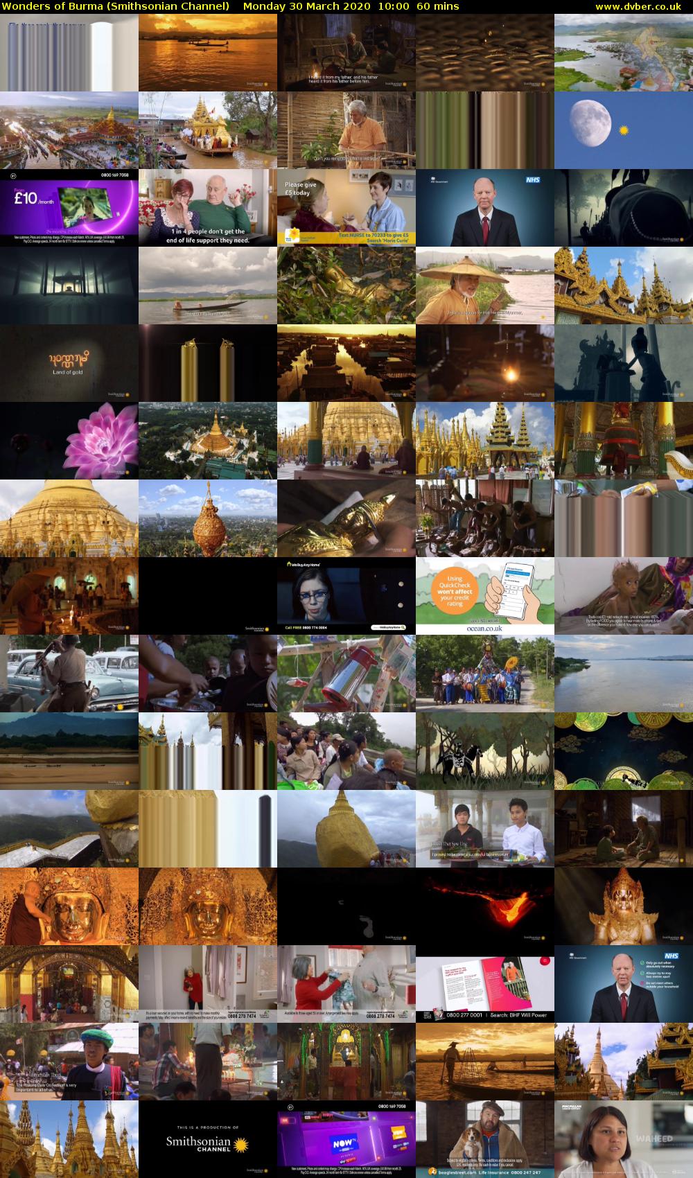 Wonders of Burma (Smithsonian Channel) Monday 30 March 2020 10:00 - 11:00