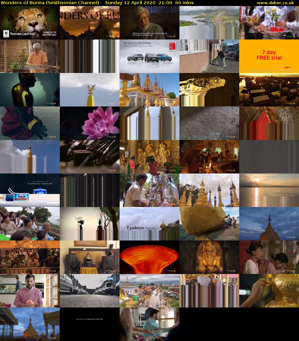 Wonders of Burma (Smithsonian Channel) Sunday 12 April 2020 21:00 - 22:00