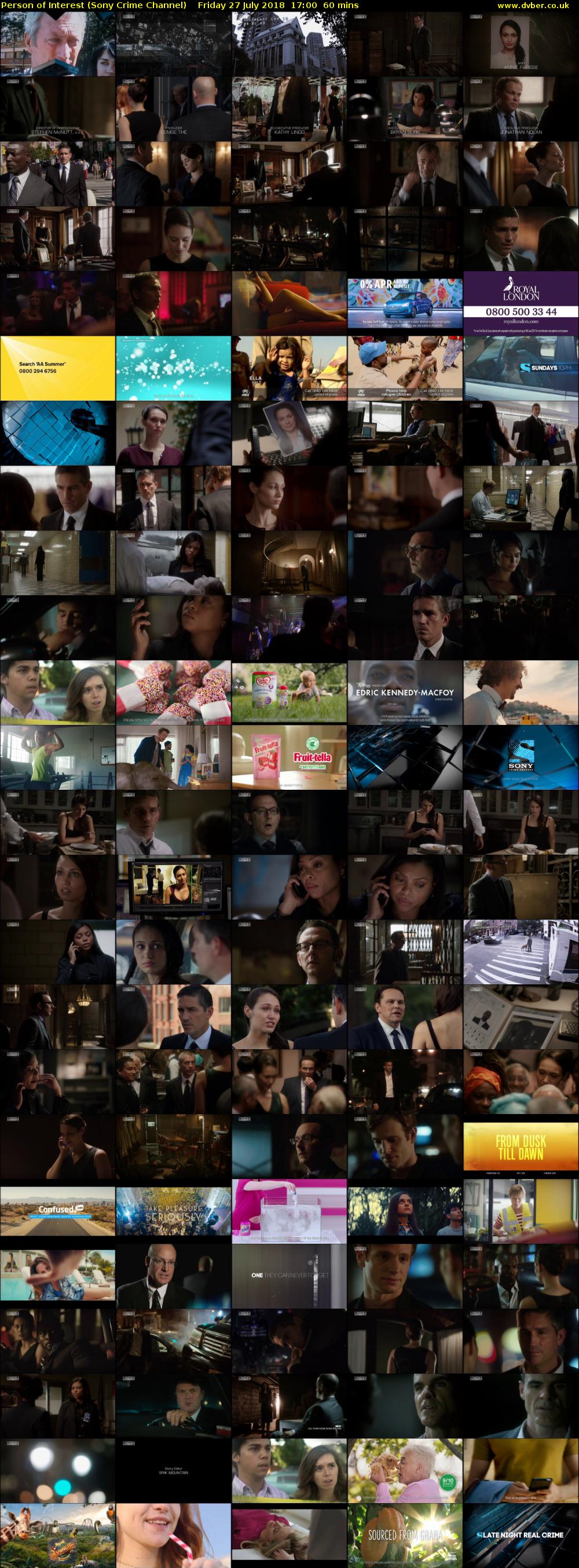 Person of Interest (Sony Crime Channel) Friday 27 July 2018 17:00 - 18:00