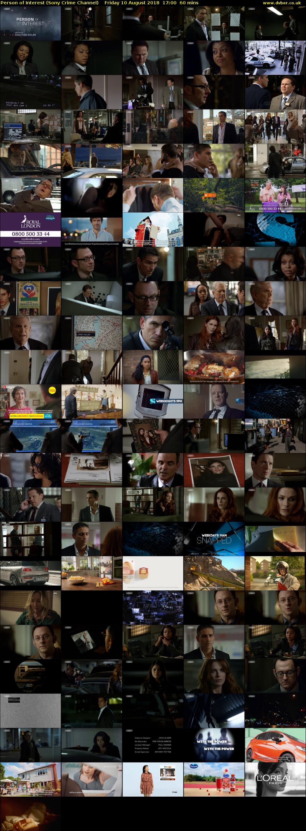 Person of Interest (Sony Crime Channel) Friday 10 August 2018 17:00 - 18:00