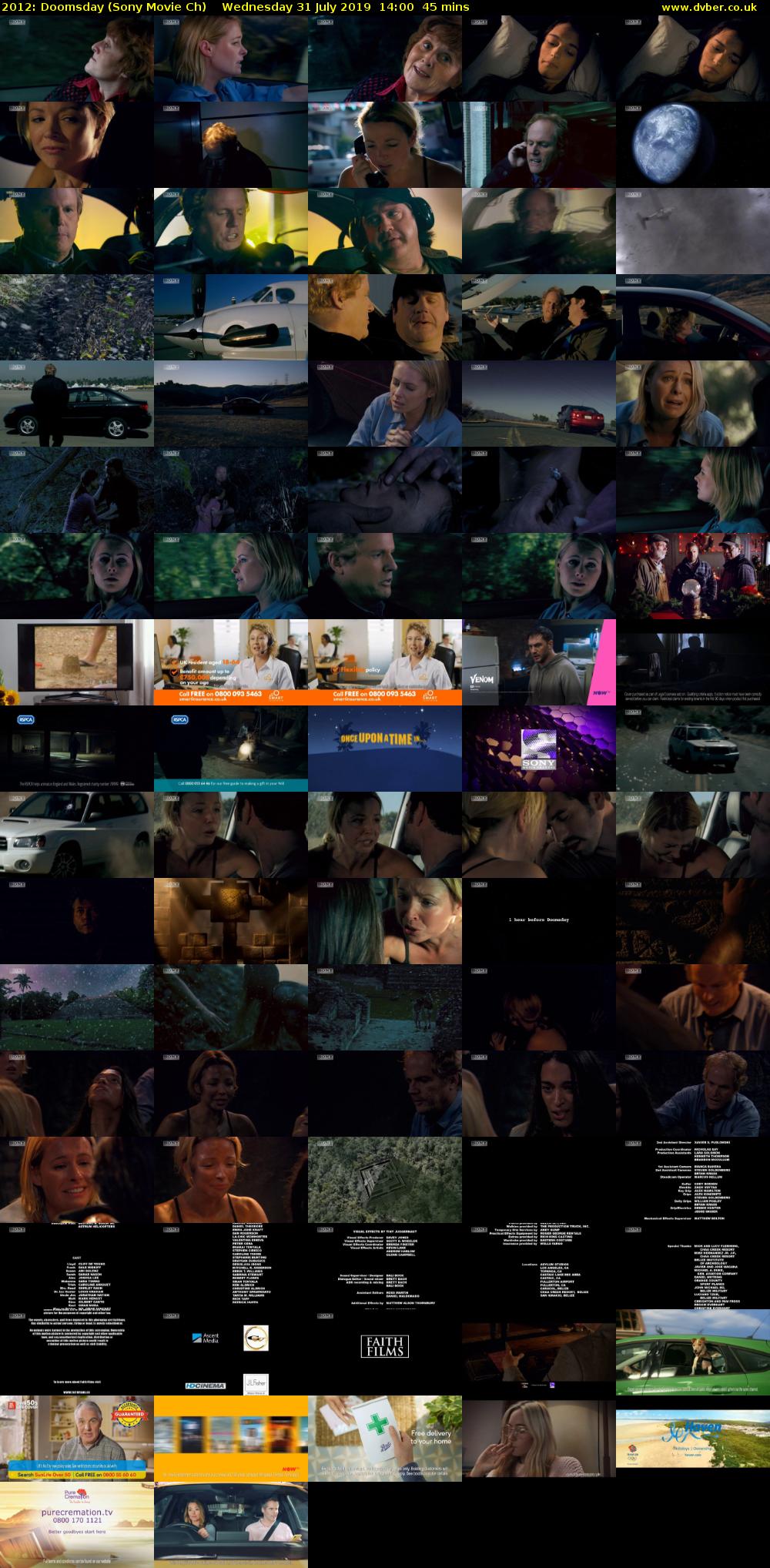 2012: Doomsday (Sony Movie Ch) Wednesday 31 July 2019 14:00 - 14:45