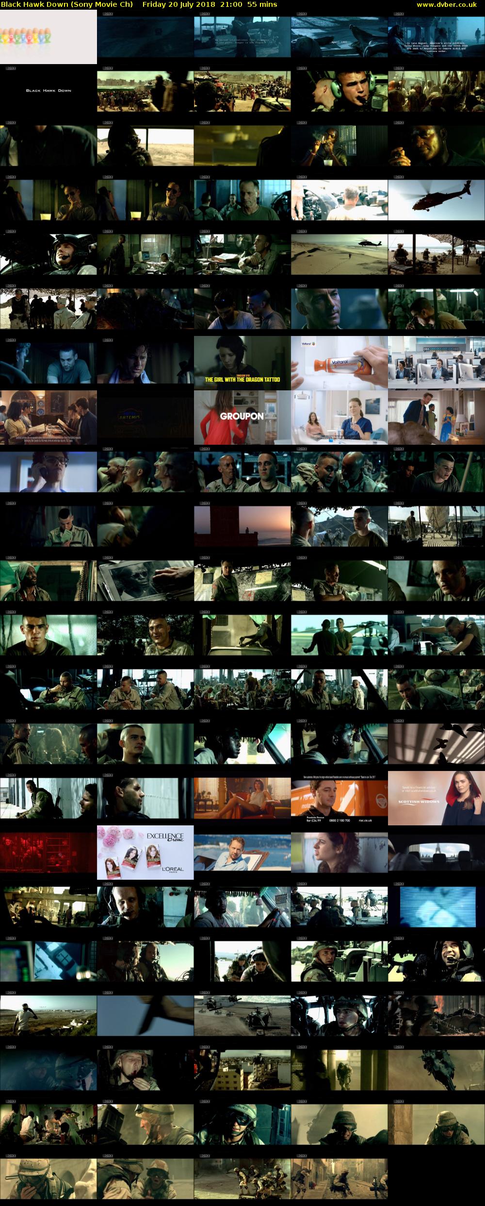 Black Hawk Down (Sony Movie Ch) Friday 20 July 2018 21:00 - 21:55