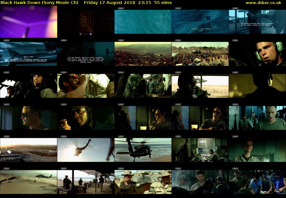 Black Hawk Down (Sony Movie Ch) Friday 17 August 2018 23:15 - 00:10