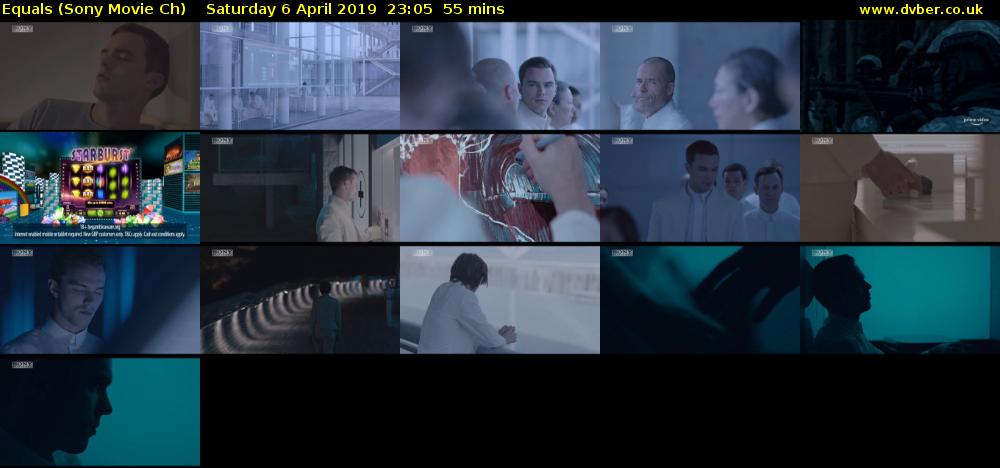 Equals (Sony Movie Ch) Saturday 6 April 2019 23:05 - 00:00