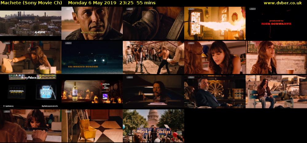 Machete (Sony Movie Ch) Monday 6 May 2019 23:25 - 00:20