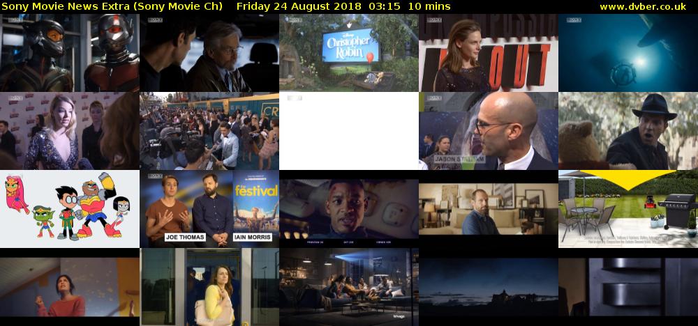 Sony Movie News Extra (Sony Movie Ch) Friday 24 August 2018 03:15 - 03:25