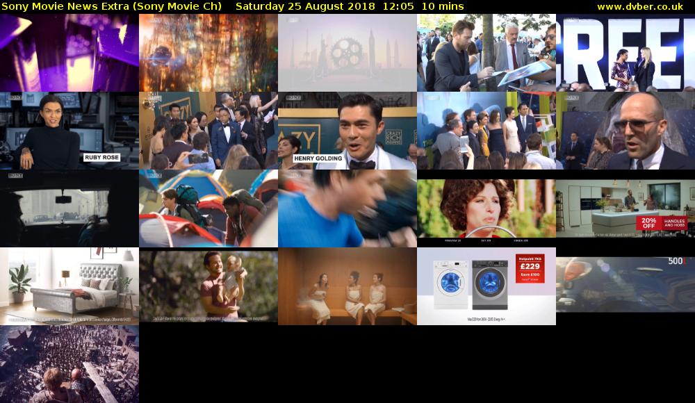 Sony Movie News Extra (Sony Movie Ch) Saturday 25 August 2018 12:05 - 12:15