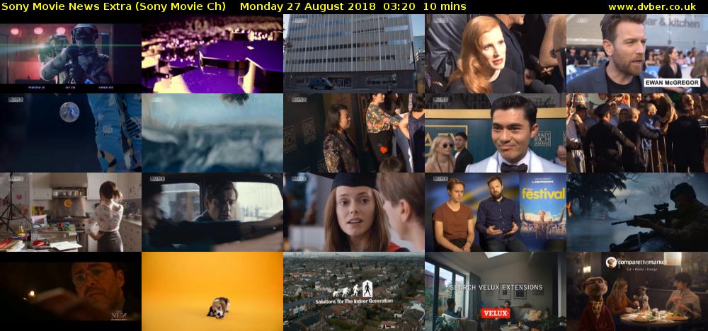 Sony Movie News Extra (Sony Movie Ch) Monday 27 August 2018 03:20 - 03:30