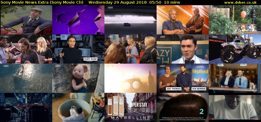 Sony Movie News Extra (Sony Movie Ch) Wednesday 29 August 2018 05:50 - 06:00