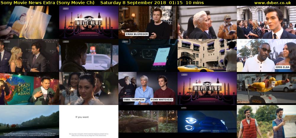 Sony Movie News Extra (Sony Movie Ch) Saturday 8 September 2018 01:15 - 01:25