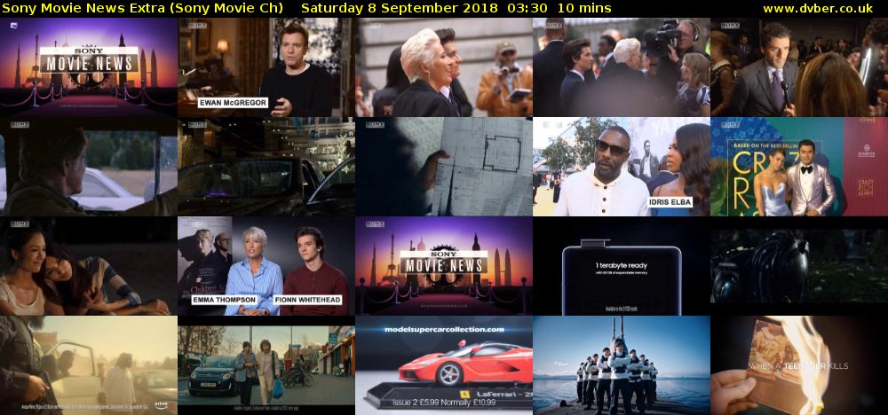 Sony Movie News Extra (Sony Movie Ch) Saturday 8 September 2018 03:30 - 03:40