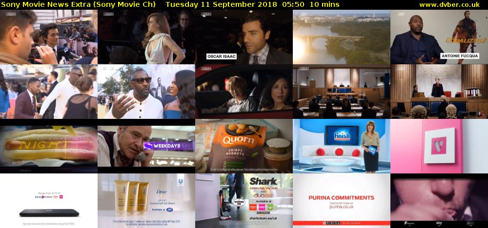 Sony Movie News Extra (Sony Movie Ch) Tuesday 11 September 2018 05:50 - 06:00