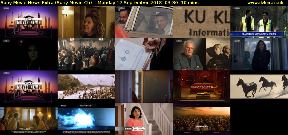 Sony Movie News Extra (Sony Movie Ch) Monday 17 September 2018 03:30 - 03:40