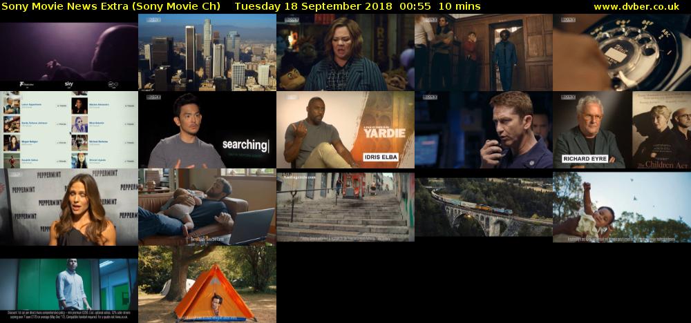 Sony Movie News Extra (Sony Movie Ch) Tuesday 18 September 2018 00:55 - 01:05
