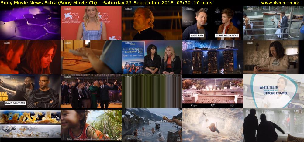Sony Movie News Extra (Sony Movie Ch) Saturday 22 September 2018 05:50 - 06:00