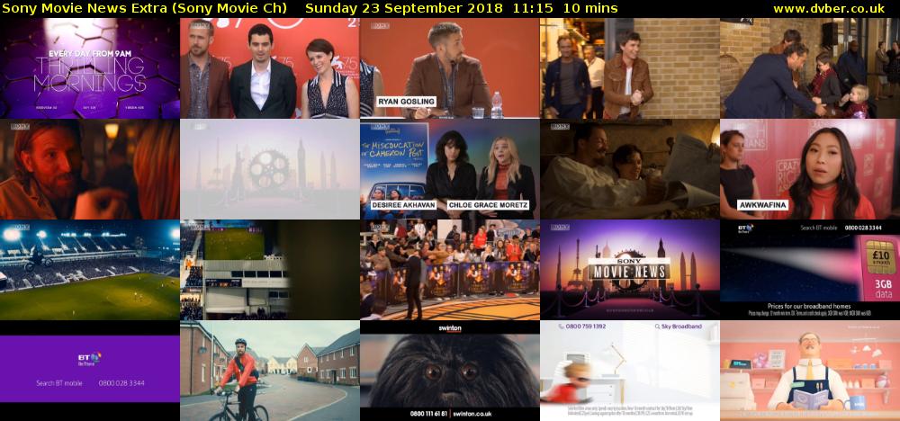Sony Movie News Extra (Sony Movie Ch) Sunday 23 September 2018 11:15 - 11:25