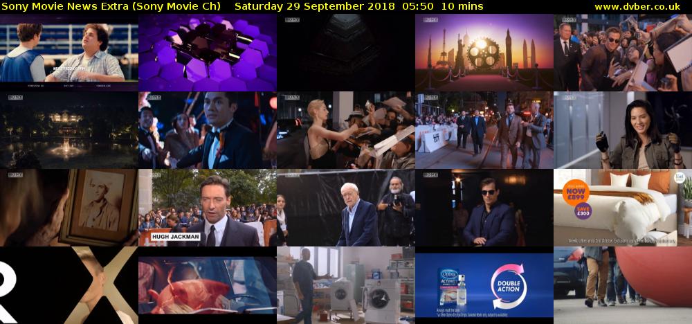 Sony Movie News Extra (Sony Movie Ch) Saturday 29 September 2018 05:50 - 06:00