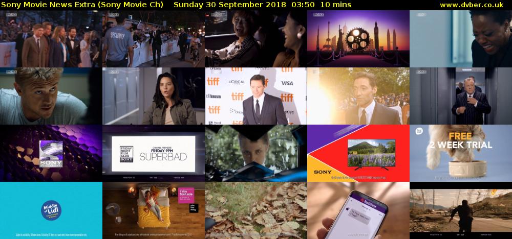 Sony Movie News Extra (Sony Movie Ch) Sunday 30 September 2018 03:50 - 04:00