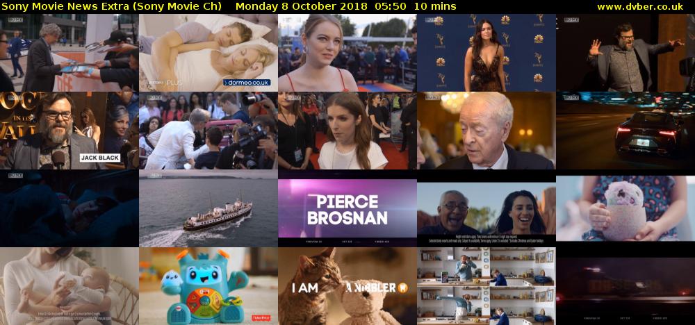 Sony Movie News Extra (Sony Movie Ch) Monday 8 October 2018 05:50 - 06:00