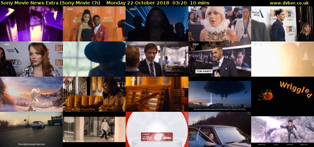 Sony Movie News Extra (Sony Movie Ch) Monday 22 October 2018 03:20 - 03:30