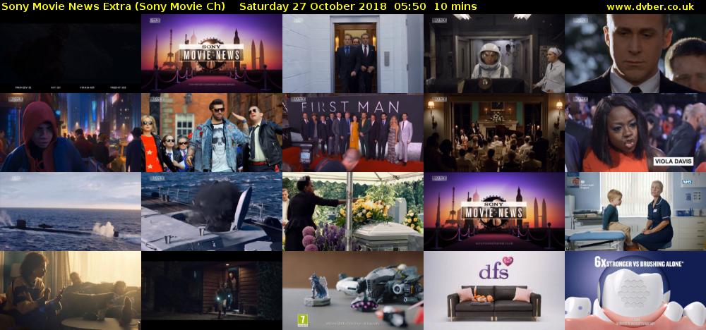 Sony Movie News Extra (Sony Movie Ch) Saturday 27 October 2018 05:50 - 06:00