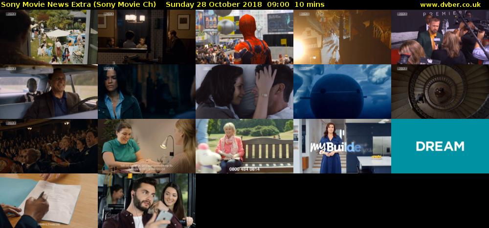 Sony Movie News Extra (Sony Movie Ch) Sunday 28 October 2018 09:00 - 09:10
