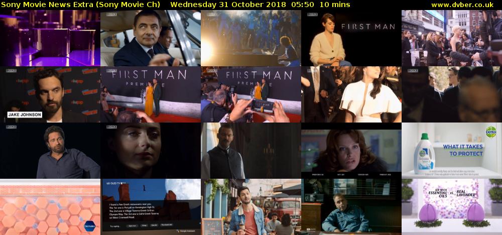 Sony Movie News Extra (Sony Movie Ch) Wednesday 31 October 2018 05:50 - 06:00