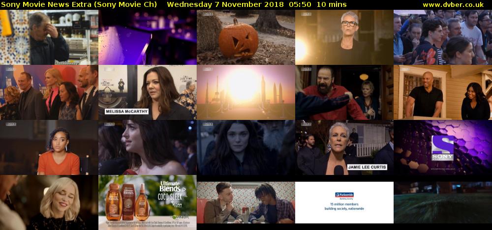 Sony Movie News Extra (Sony Movie Ch) Wednesday 7 November 2018 05:50 - 06:00