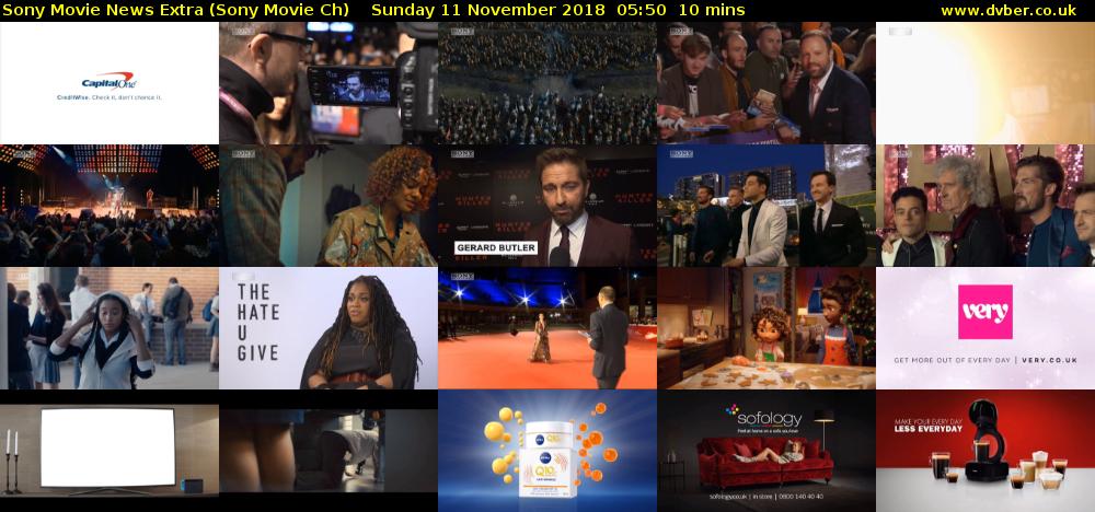 Sony Movie News Extra (Sony Movie Ch) Sunday 11 November 2018 05:50 - 06:00
