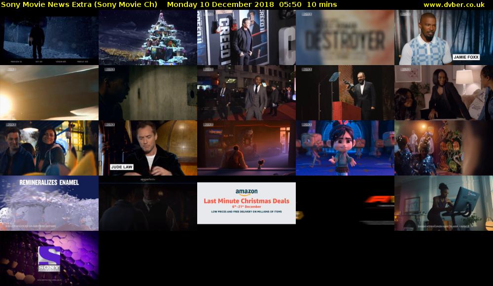Sony Movie News Extra (Sony Movie Ch) Monday 10 December 2018 05:50 - 06:00