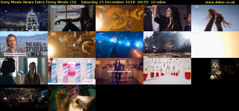 Sony Movie News Extra (Sony Movie Ch) Saturday 15 December 2018 00:55 - 01:05