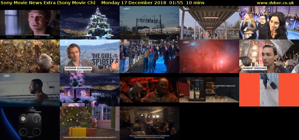Sony Movie News Extra (Sony Movie Ch) Monday 17 December 2018 01:55 - 02:05