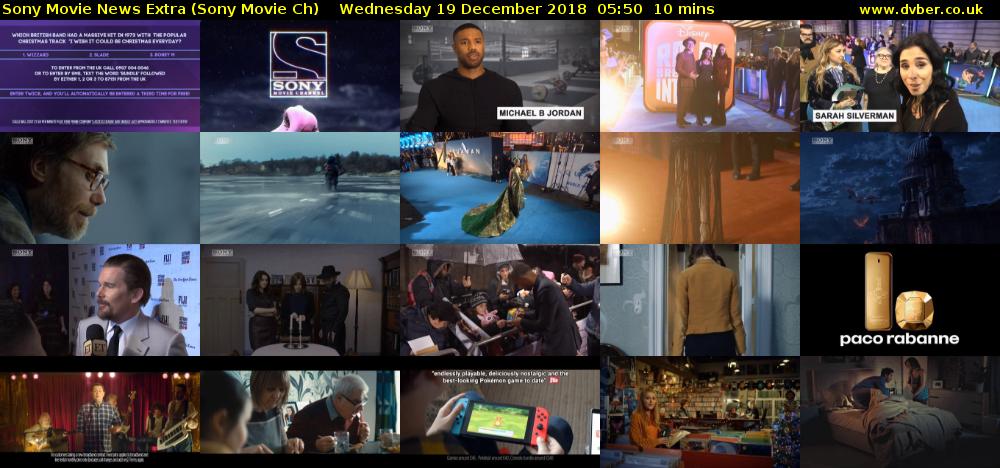 Sony Movie News Extra (Sony Movie Ch) Wednesday 19 December 2018 05:50 - 06:00