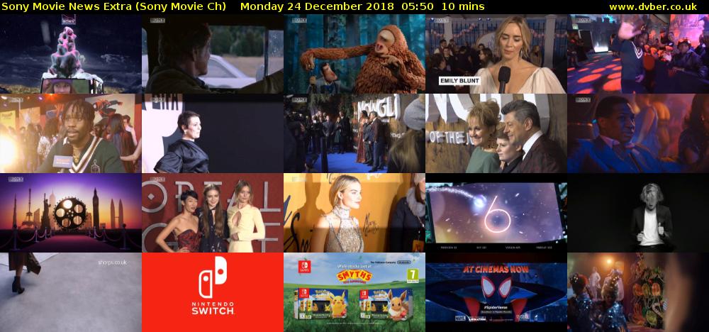 Sony Movie News Extra (Sony Movie Ch) Monday 24 December 2018 05:50 - 06:00