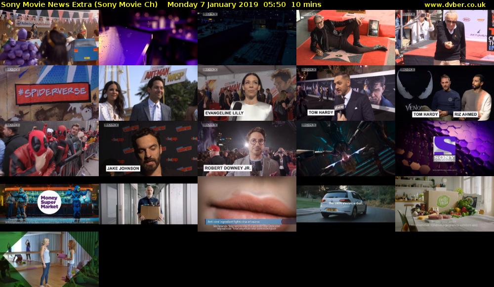 Sony Movie News Extra (Sony Movie Ch) Monday 7 January 2019 05:50 - 06:00