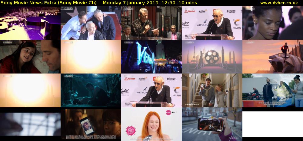 Sony Movie News Extra (Sony Movie Ch) Monday 7 January 2019 12:50 - 13:00